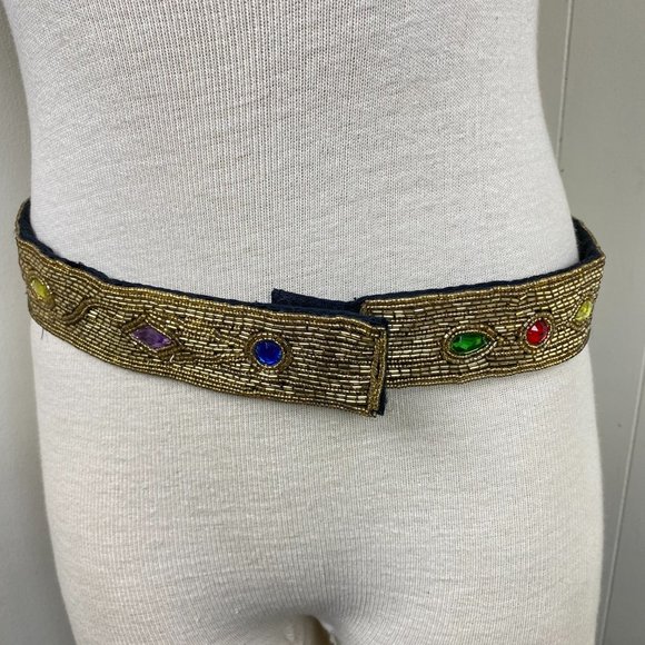 Vintage Michelle Stuart M/L Gold Bead Belt